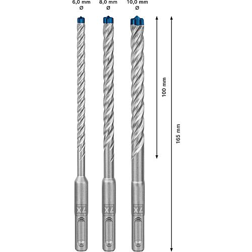 EXPERT 7X hammer drill set, 3-piece