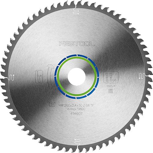 Circular saw blade for aluminium panels and profiles and hard and fibre-reinforced plastics Standard 1