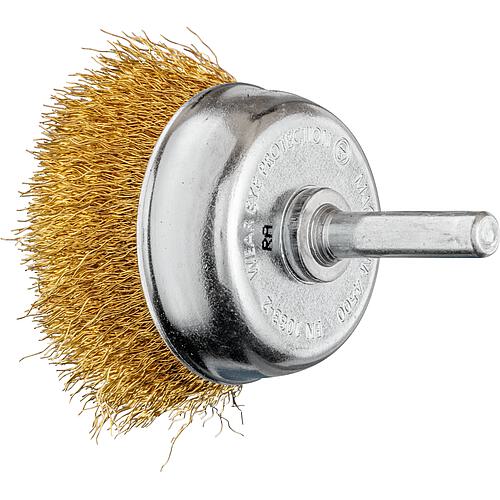 Brosse boisseau fil de laiton non tressé, avec tige ø 6 mm Standard 1