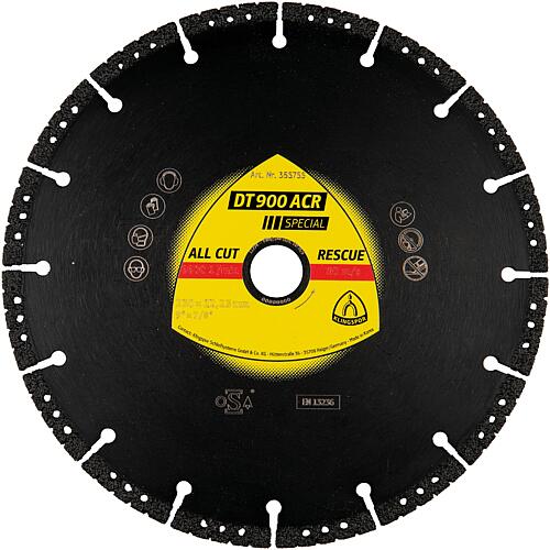 Diamond cutting discs Klingspor DT 900ACR, 230 x 3.1 x 22.23 mm, 12 segments