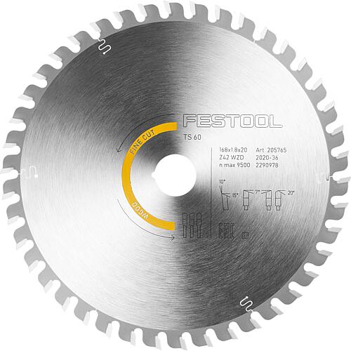 Circular saw blade for veneered and coated sheets, solid wood transverse cuts, MDF Standard 1