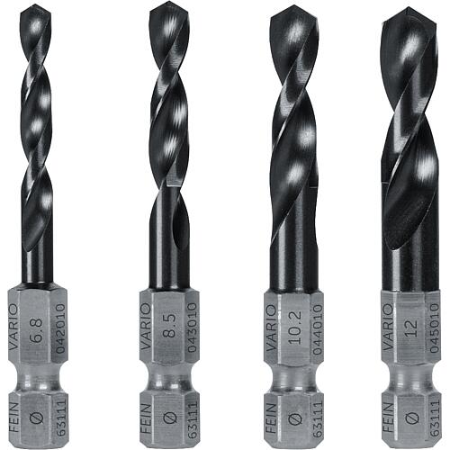 Metal drills set Fine 6.8/8.5/10.2/12.0 mm (M8/M10/M12/M14) with VARIO bit shank Standard 1