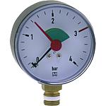 Bourdon tube pressure gauge, heating