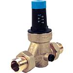 Pressure reducer made of brass with threaded nozzles
