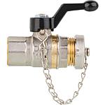 Tappy ball valve with aluminium lever, 40 bar, DN 15 (1/2")