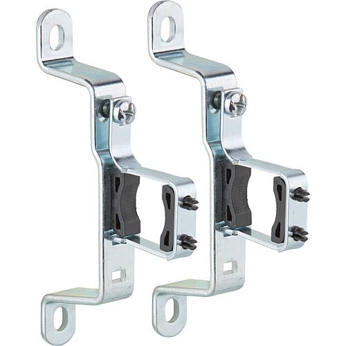 Single wall bracket set with noise insulation insert, wall spacing for 1ö distributor bar, PU: 2