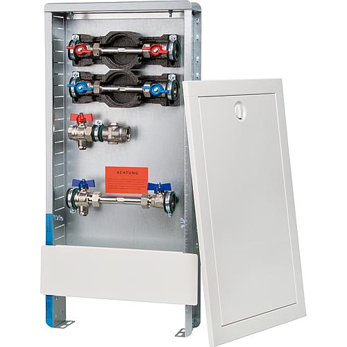 Heat meter connection station Strawa horiz. model AS12h W2-WMZ ST White,standing cabinet,size 330x710mm