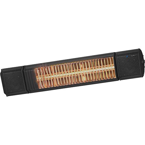 Infrared heater Heat and Beat with Bluetooth loudspeaker and LED background lighting Anwendung 1