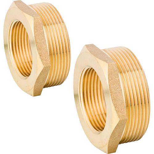 Connection pieces with internal thread 2 units, flat sealing 1 1/4ö suitable for 2ö manifold connection