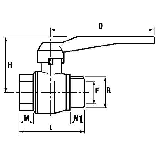 Ball valve, IT x ET with lever handle Standard 2