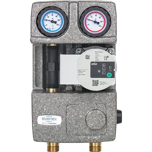 Heating circuit set Easyflow DN20, thermal control circuit with constant value, 20-43°, and heat meter circuit Anwendung 1