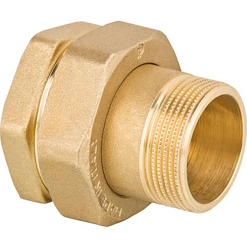 Brass threaded fitting Screw connection, flat sealing, 11/2" ixa