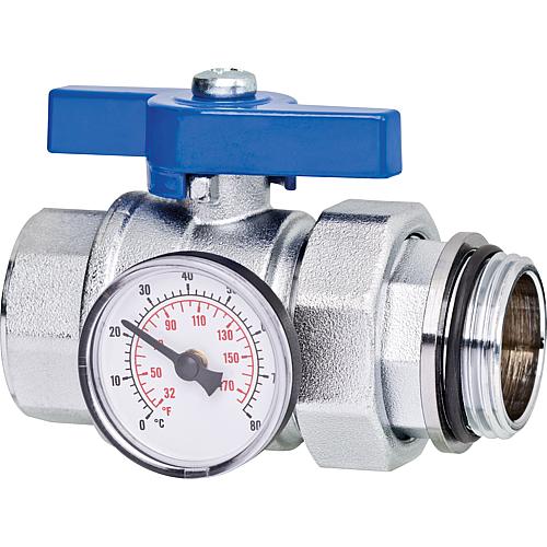 Ball valve with thermometer