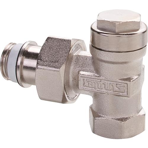 Return flow coupling 1/2" angle flow, self sealing 1/2" male x 1/2" female"