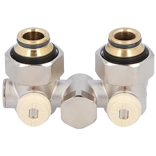 Double-ball valve screw connection (DN20), angled Anwendung 1