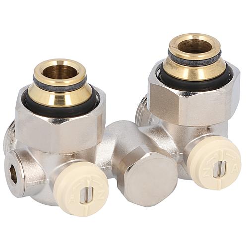 Double-ball valve screw connection (DN20), angled Standard 1