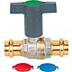 Brass ball valve, press connection with T handle made of plastic