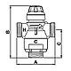 Thermal mixer Easyflow outlet on side, model 736, area of application: Heating + hot water Standard 2