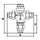 Thermal mixer Easyflow outlet on side, model 729 with screw connection, area of application: Hot water Standard 2