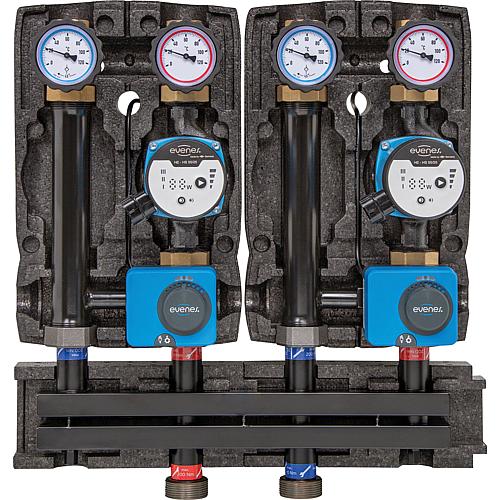 Distribution manifold groups Evenes 2 x mixing circuit, DN 25 (1") Anwendung 1