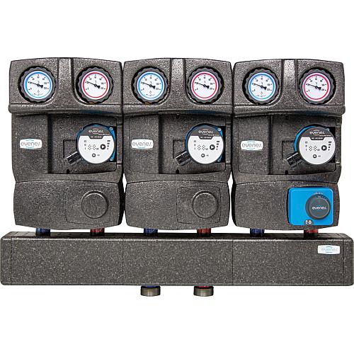 Distribution manifold groups Evenes 2 x direct circuit, 1 x mixing circuit DN 25 (1") Standard 1