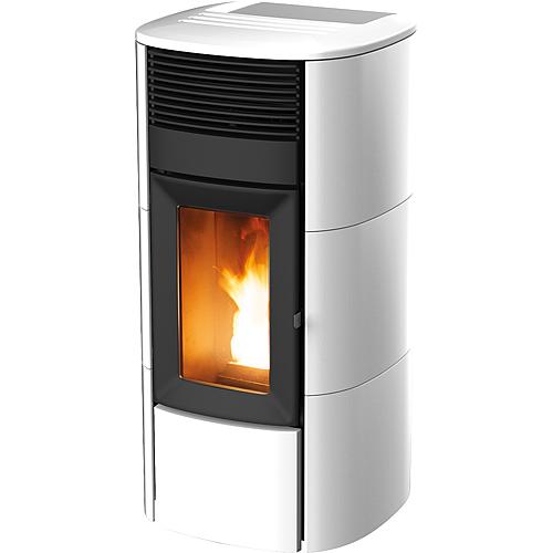 MCZ Club C. Air 12 UP! pellet stove, basic appliance with white ceramic cladding, 11.9KW