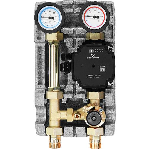 Heating circuit set Easyflow DN20 (3/4") with 3-way mixing valve without mixer motor with pump Grundfos UPM3S AUTO 15-60