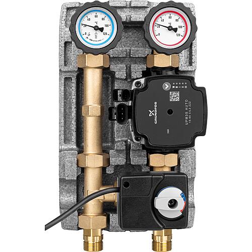 Heating circuit set Easyflow DN20 (3/4") with 3-way mixing valve without mixer motor with pump Grundfos UPM3S AUTO 15-60