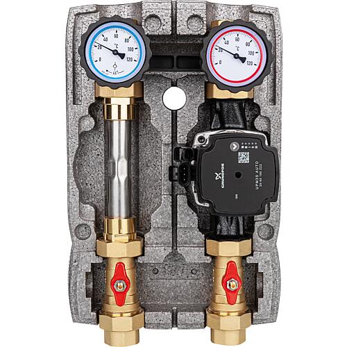 Heating circuit set Easyflow DN25(1") unmixed with heat meter circuit pump Grundfos UPM3S AUTO 25-60