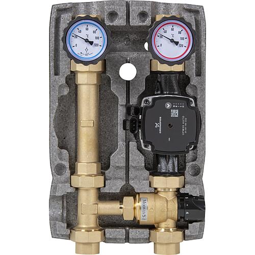 Heating circuit set Easyflow DN25 (1") control circuit with constant value, thermal 20-45 °C, pump Grundfos UPM3S AUTO 25-60