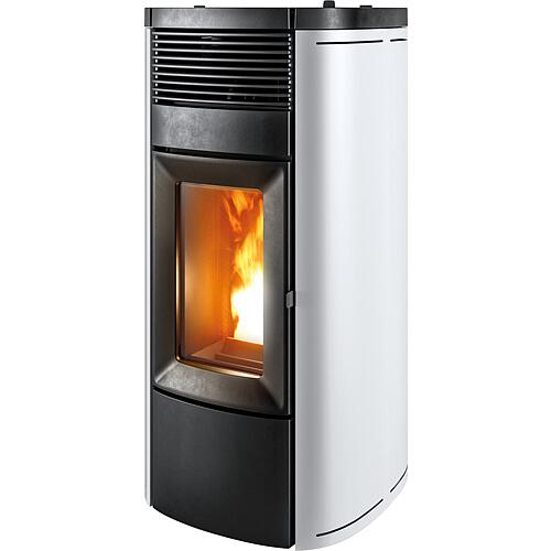 MCZ Musa Air 10 R pellet stove, basic appliance with white metal cladding, 10 KW