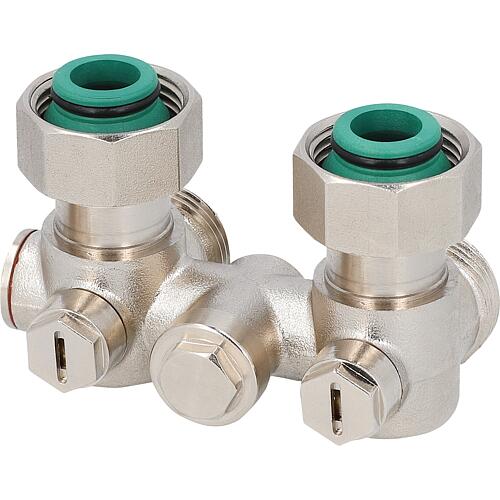 One pipe radiator valves for radiator connection DN20 (3/4") Eurocone, angle type