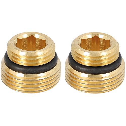 Transition nipple brass DN20(3/4") x DN15(1/2") flat-sealing, PU 2 pcs.