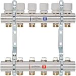 Underfloor heating manifold DN25 (1"), brass, model M 5