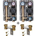 Special offer package 2x Easyflow DN 25 (1") mixed heating circuit sets with actuator, UPM3 hybrid pump incl. 2x Wall brackets