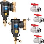 Value package 2 x Magnetite and dirt separator Dirtmag + 4 x Ball valve with screw connections