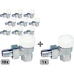 Lot avantageux 10 + 1 Corps de robinet thermostatique V-exact II, DN 15 (1/2"), forme équerre