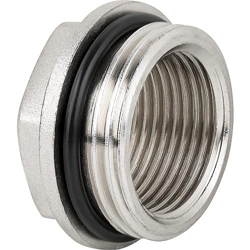 Reducer plug 1" x 3/4" self sealing nickle plated