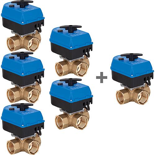 Value pack 5x + 1x free 3-way Changeover valves Rotodivert EMV 110 F3L, DN32 (11/4")