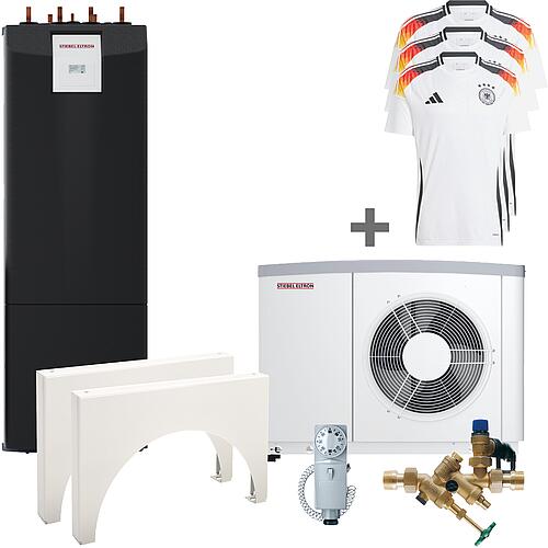 Kit de pompe à chaleur air-eau "nouvelle construction" WPL 17 ACS + 3 x maillot de l'équipe nationale allemande de football EM 2024 Standard 1