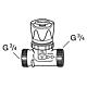 Flow control valve with thermostat top part Standard 3