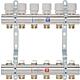 Underfloor heating manifold DN25 (1"), brass, model M 5 Standard 1