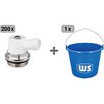 Advantage package 200x drain plugs rotatable 1/2" incl. WS bucket