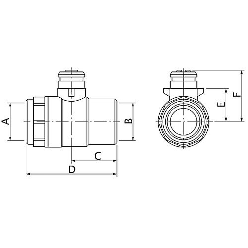 ESBE electric ball valve, type MBA 121, 2-way IG