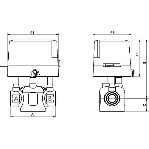 Vannes de zone ESBE, type ZRS 224, 2 voies Femelle Anwendung 1