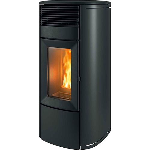 MCZ Club C. Air 12 flush-mounted pellet stove, basic appliance with matt black metal cladding, 11.9 KW