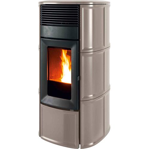 MCZ Suite Hydromatic 18 R pellet stove, basic appliance with warm grey ceramic cladding, 17.7 KW