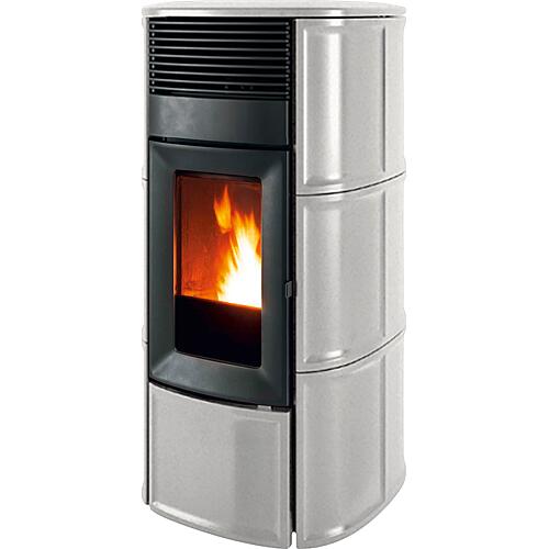 MCZ Suite Hydromatic 18 R pellet stove, basic appliance with Salt and Pepper Ceramic cladding, 17.7 KW