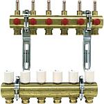 Messing-Fußbodenheizkreisverteiler Typ R553F DN 25 (1”) und Zubehör