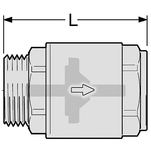 clapet anti-retour, mâle vers femelle, max. 110°C